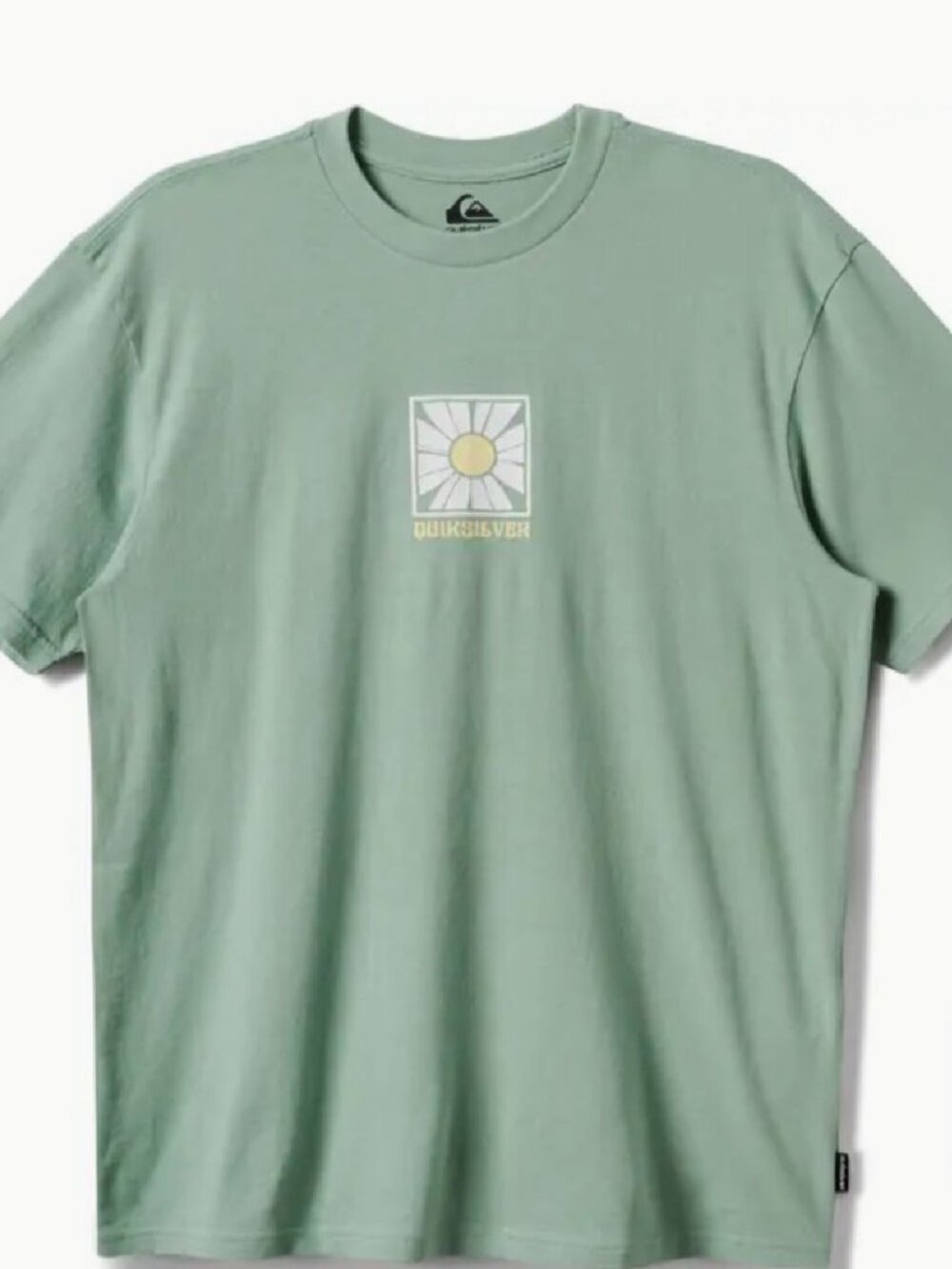 Quicksilver Mens Cotton Tee Shirt Size L Regular Fit Short Sleeves Green NEW